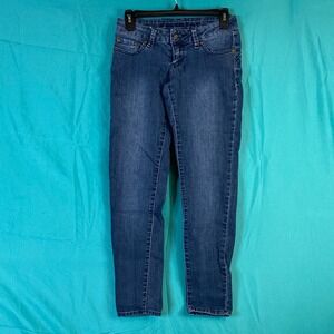 Blue Asphalt Womens 3S Low Rise Skinny Jeans Medium Wash Stretch Denim 27x27.5